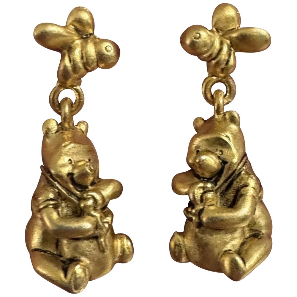 Gold Winnie the Pooh Earrings